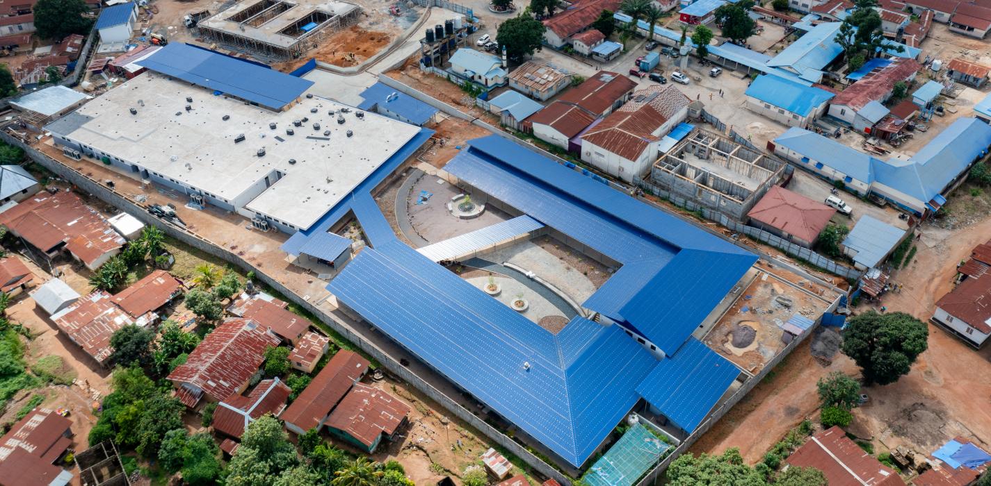 aerial view of hospital