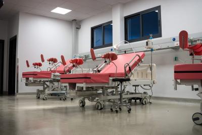 delivery beds inside a hospital