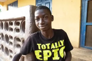 A picture of Mondeh, a young boy who was diagnosed Hodgkin lymphoma in January 2015. 