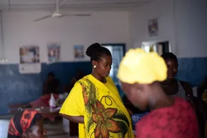 A pregnant woman at a clinic.
