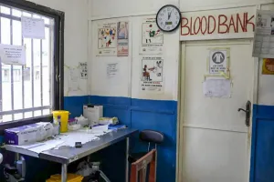 The entrance of the blood bank
