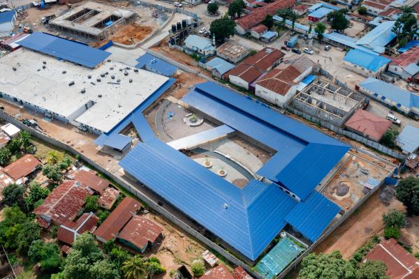 aerial view of hospital