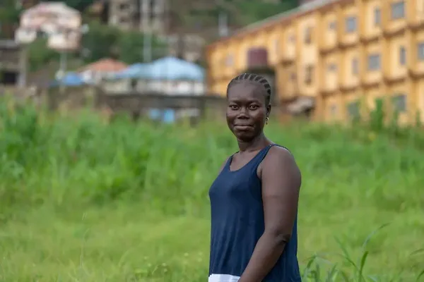 Saio Kamara poses for a portrait 