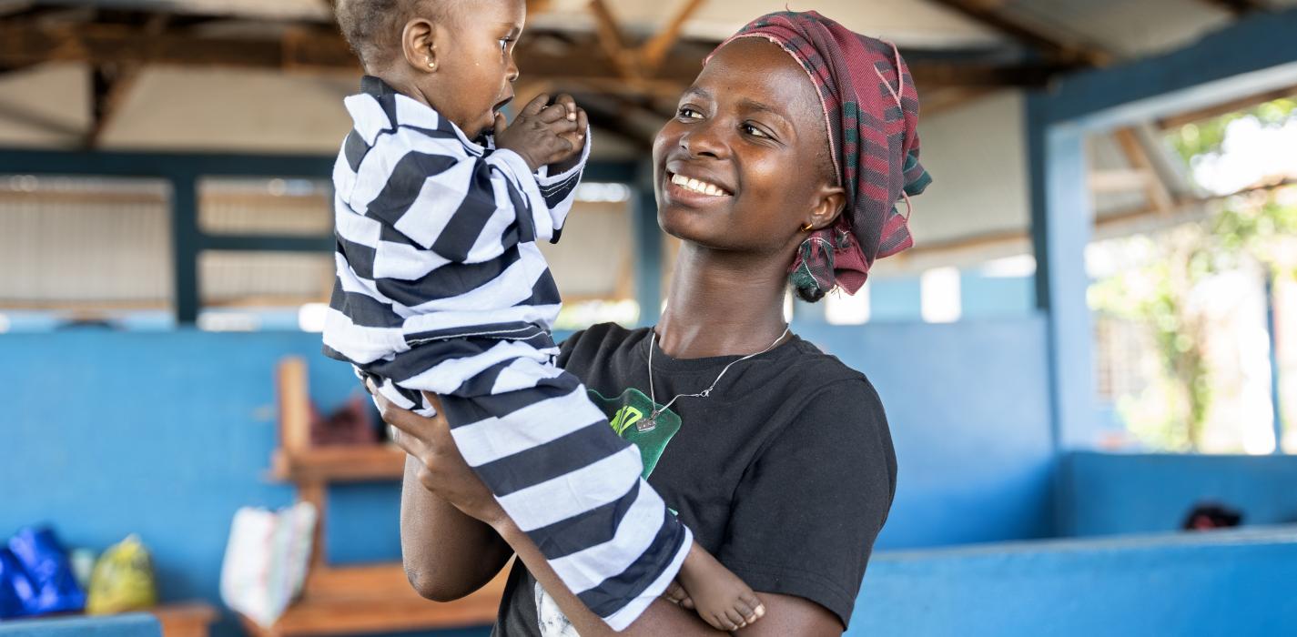 Mariama Konataya with her son at Wellbody Clinic.