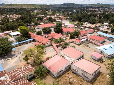 A drone picture of Koidu Government Hospital
