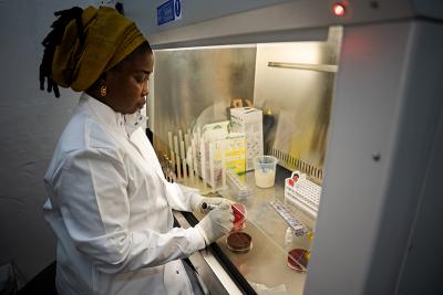 woman working in lab