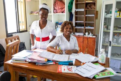 Two nurses in their office