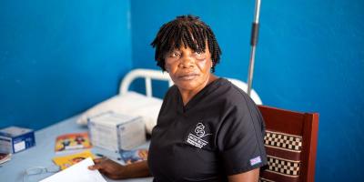 A picture of Margaret Bundo, a maternal and child health aide.