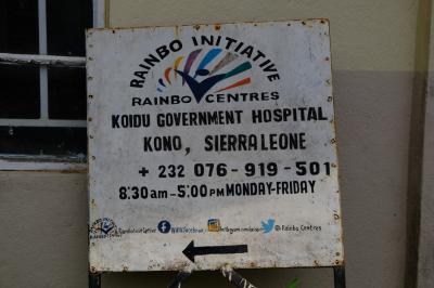A sign showing a rainbo center