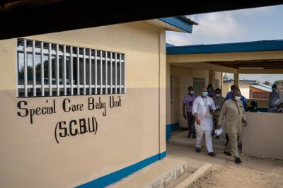 Entrance to the special care baby unit at the Koidu Government Hospital