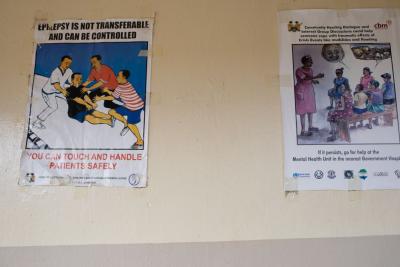 Posters in hospital in Sierra Leone